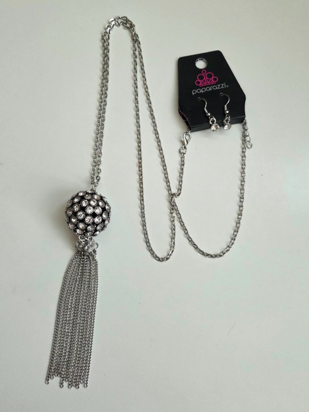 Paparazzi Disco Ball Tassel Necklace & Earrings